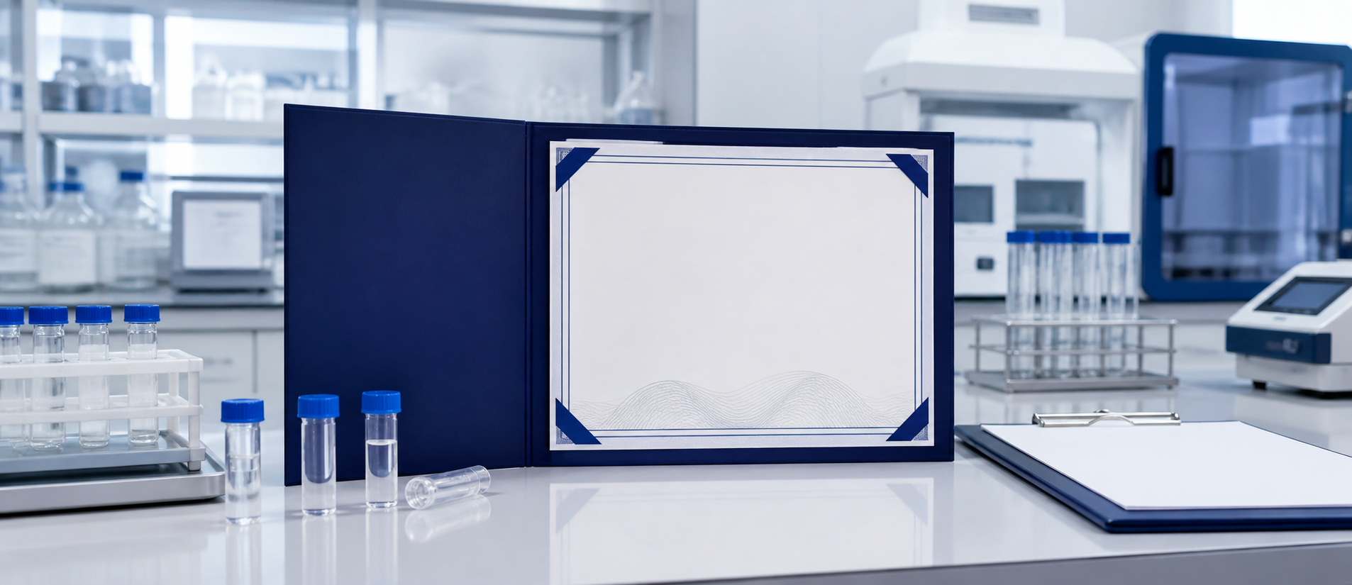 Certificate of analysis in a laboratory