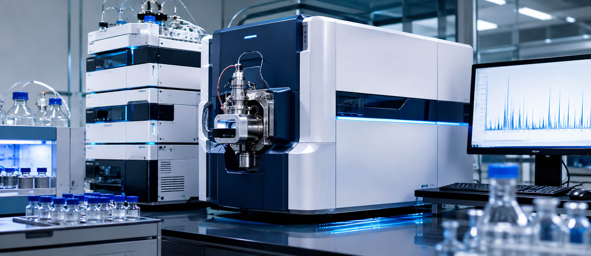 Mass spectrometer in an analytical laboratory