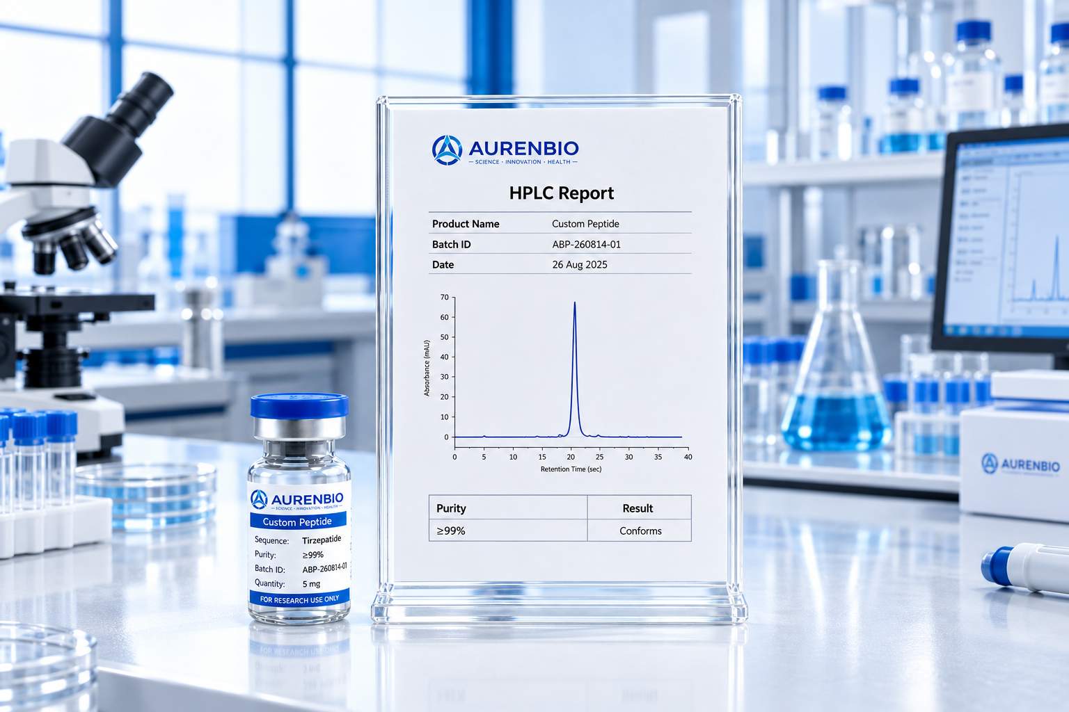 AURENBIO HPLC chromatogram evidence