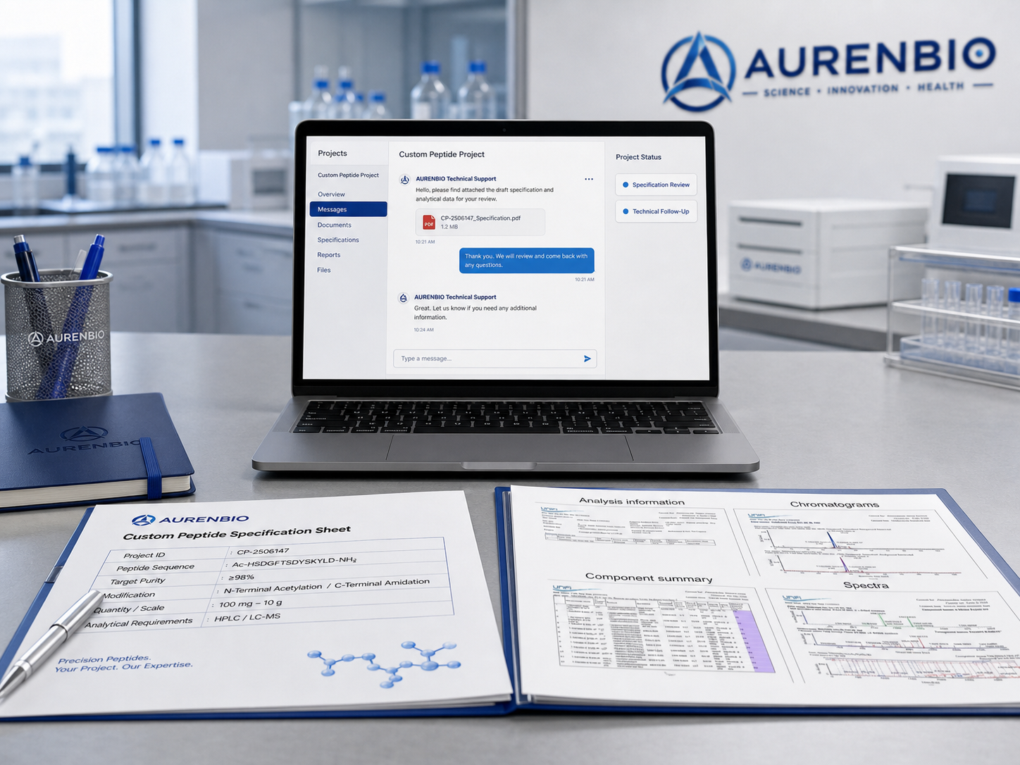 Customer conversation with AURENBIO sales support