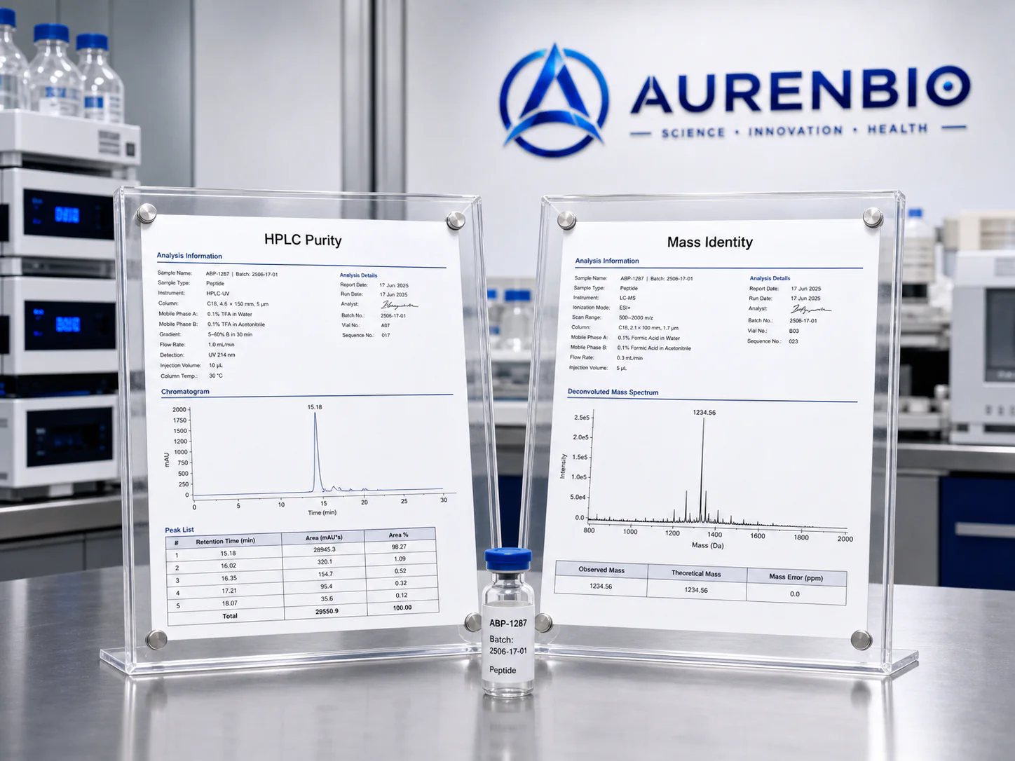 AURENBIO HPLC quality report